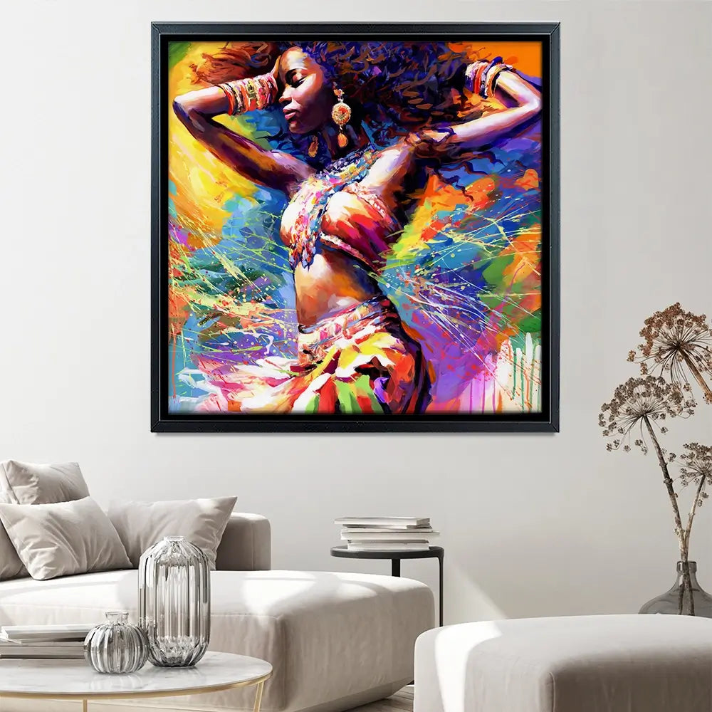 Beautiful African Woman Square Canvas Print Beautiful African Woman Square Canvas Print wall art product Leon Devenice