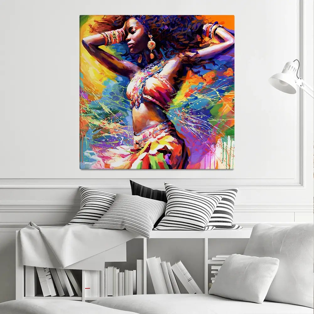 Beautiful African Woman Square Canvas Print Beautiful African Woman Square Canvas Print wall art product Leon Devenice