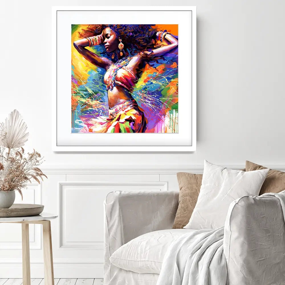 Beautiful African Woman Square Framed Art Print Beautiful African Woman Square Framed Art Print wall art product Leon Devenice