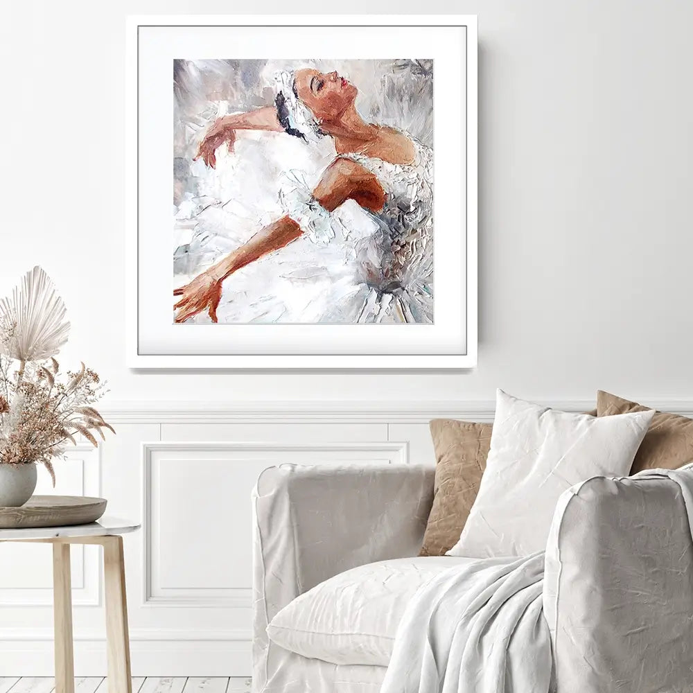 Beautiful Ballerina Square Framed Art Print Beautiful Ballerina Square Framed Art Print wall art product Maria Bo / Shutterstock