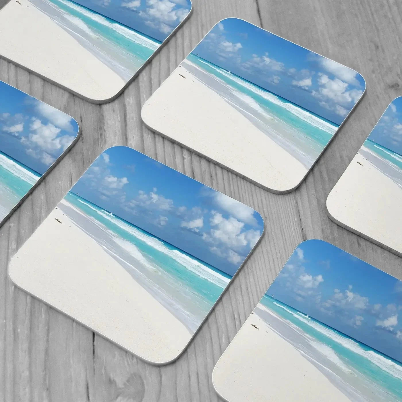 Beautiful Beach Scene Coaster Set Beautiful Beach Scene Coaster Set | Beautiful Beach Scene Art Coasters wall art product Ligia Aguilar / Shutterstock