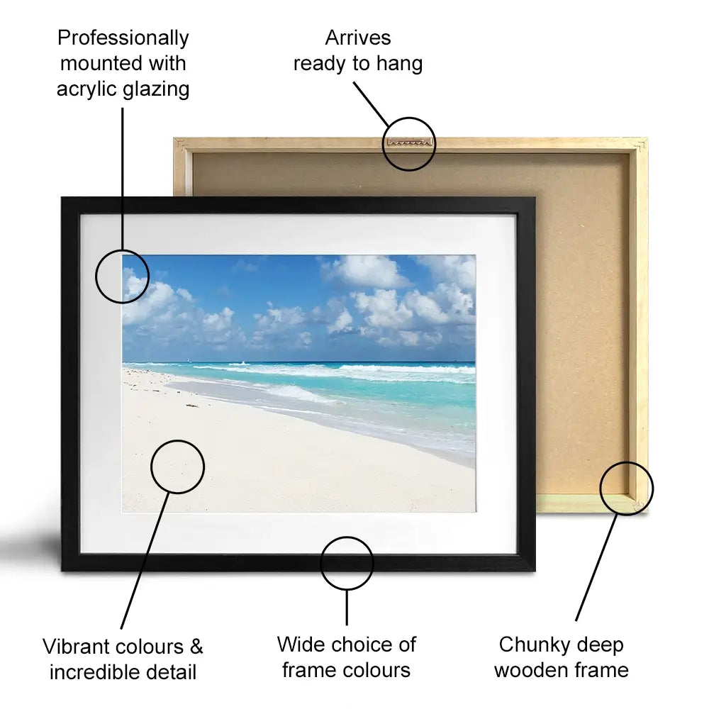 Beautiful Beach Scene Framed Art Print Beautiful Beach Scene Framed Art Print wall art product Ligia Aguilar / Shutterstock