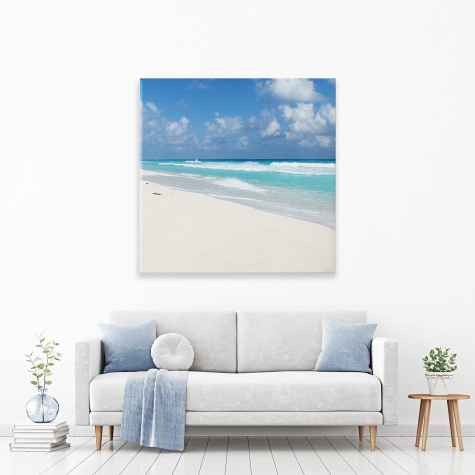 Beautiful Beach Scene Square Canvas Print wall art product Ligia Aguilar / Shutterstock