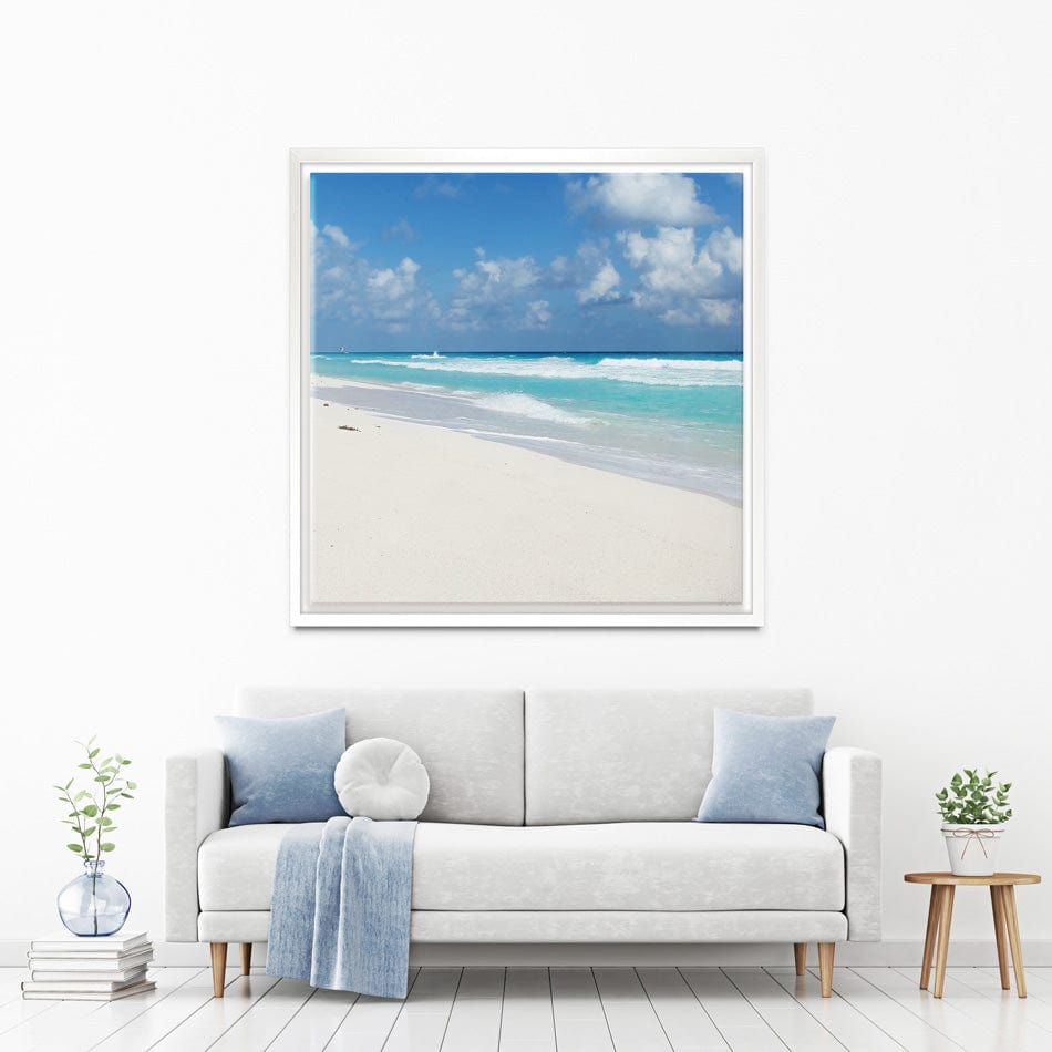Beautiful Beach Scene Square Canvas Print wall art product Ligia Aguilar / Shutterstock