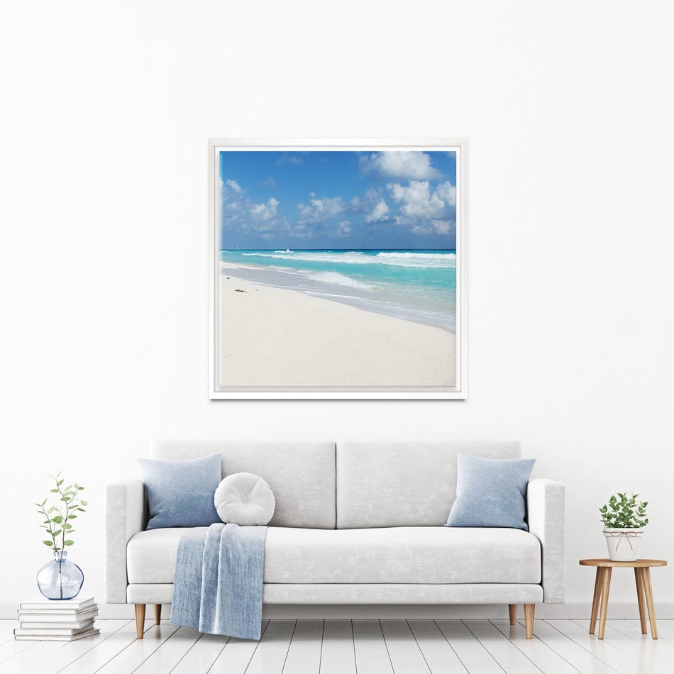 Beautiful Beach Scene Square Canvas Print wall art product Ligia Aguilar / Shutterstock