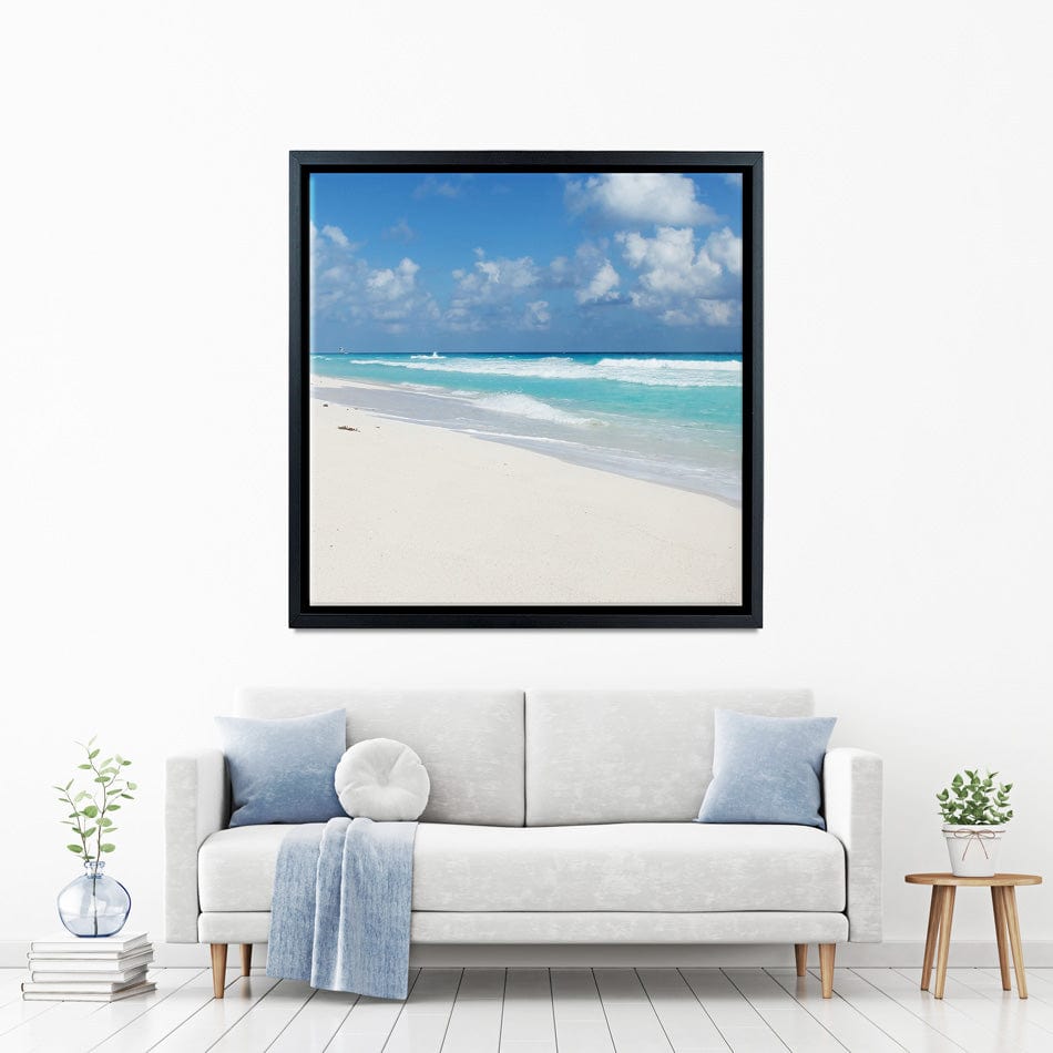 Beautiful Beach Scene Square Canvas Print wall art product Ligia Aguilar / Shutterstock