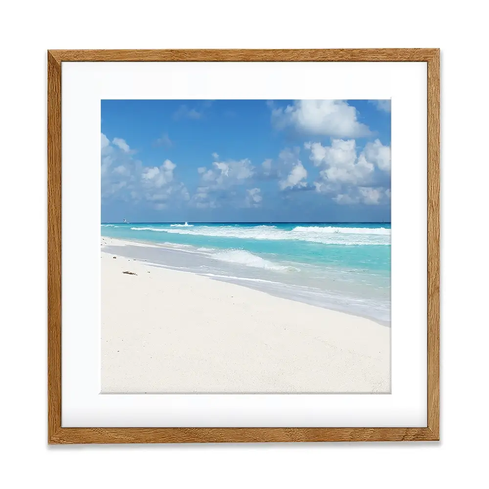 Beautiful Beach Scene Square Framed Art Print Beautiful Beach Scene Square Framed Art Print wall art product Ligia Aguilar / Shutterstock