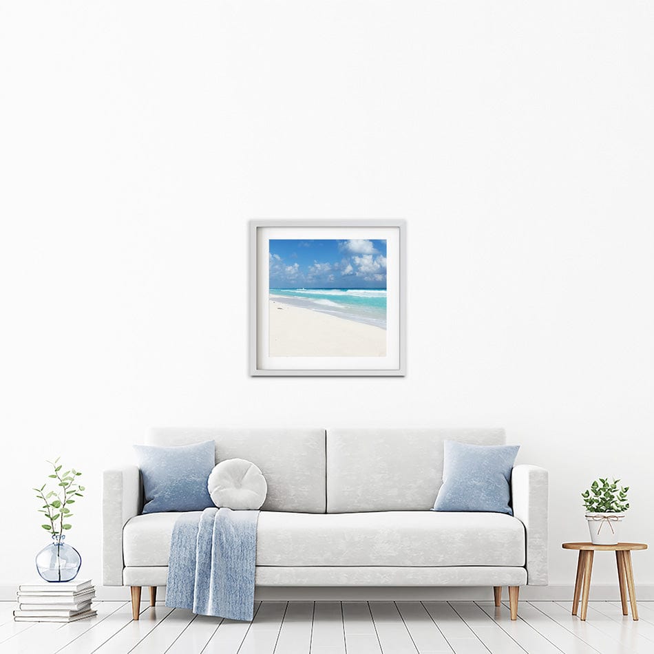 Beautiful Beach Scene Square Framed Art Print wall art product Ligia Aguilar / Shutterstock