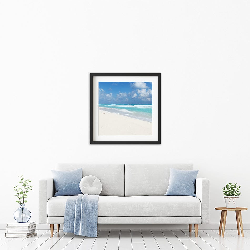 Beautiful Beach Scene Square Framed Art Print wall art product Ligia Aguilar / Shutterstock