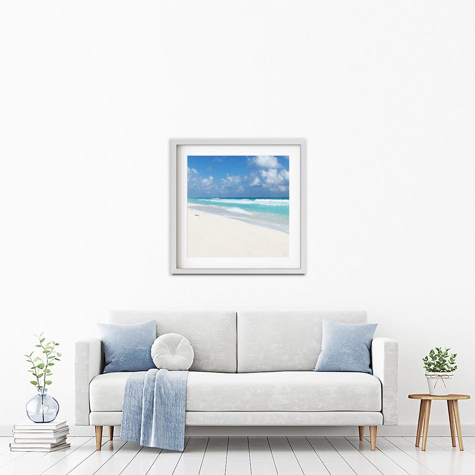 Beautiful Beach Scene Square Framed Art Print wall art product Ligia Aguilar / Shutterstock
