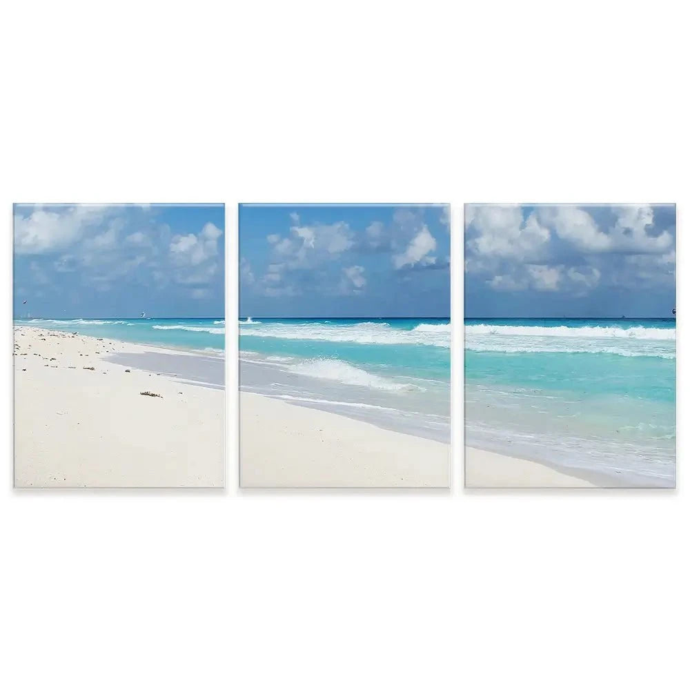 Beautiful Beach Scene Trio Canvas Print Beautiful Beach Scene Trio Canvas Print wall art product Ligia Aguilar / Shutterstock
