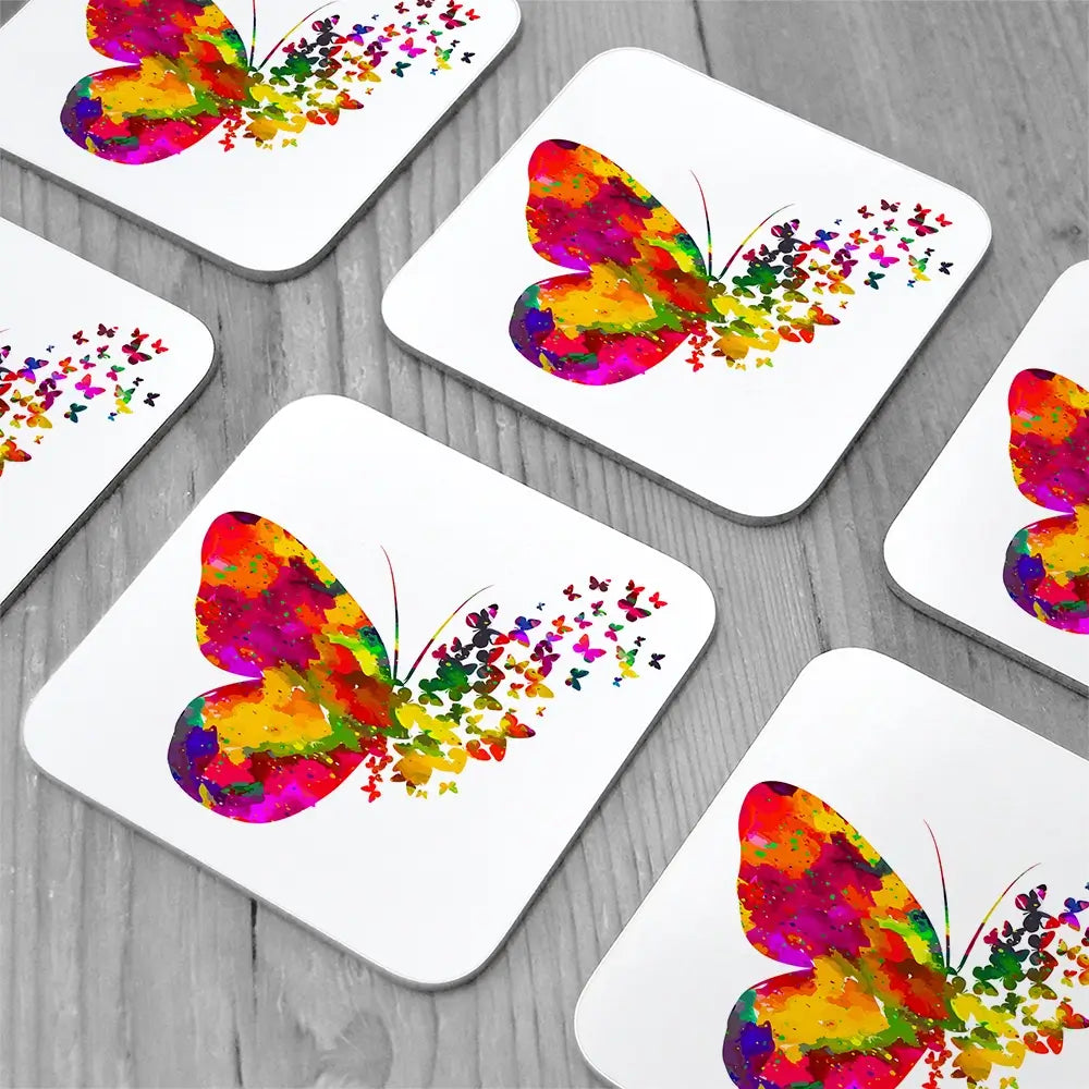 Beautiful Butterfly Coaster Set Rainbow Soul Tree Coaster Set | Rainbow Soul Tree Art Coasters wall art product Ihnatovich Maryia / Shutterstock