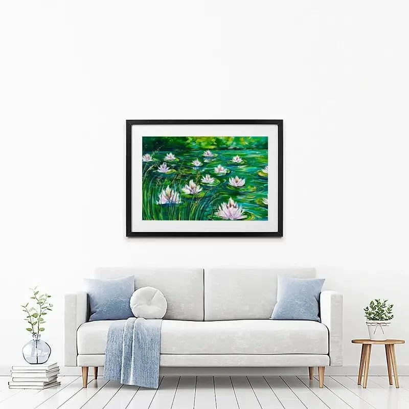 Beautiful Water Lillies Framed Art Print Beautiful Water Lillies Framed Art Print wall art product Estelle Grengs - Independent