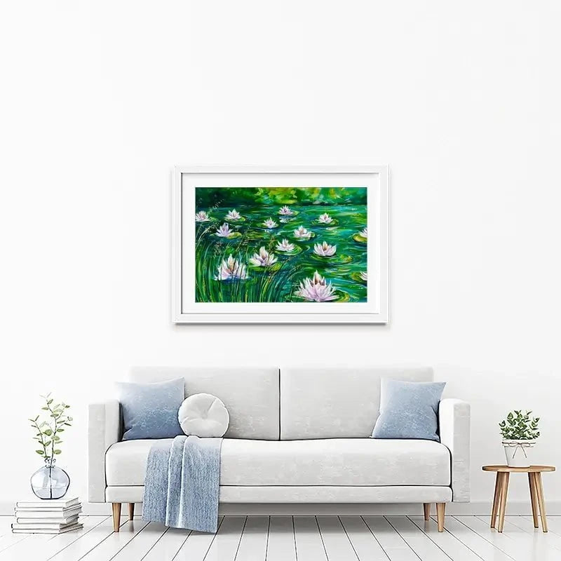Beautiful Water Lillies Framed Art Print Beautiful Water Lillies Framed Art Print wall art product Estelle Grengs - Independent