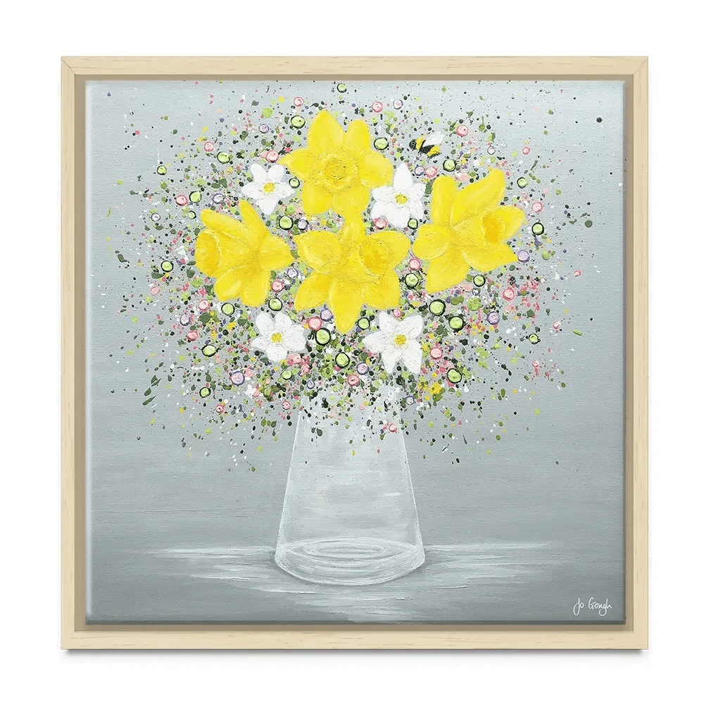 Bee Happy Square Canvas Print Bee Happy Square Canvas Print wall art product Jo Gough