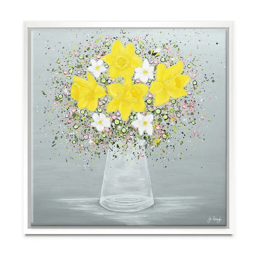 Bee Happy Square Canvas Print Bee Happy Square Canvas Print wall art product Jo Gough