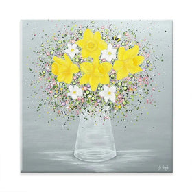 Bee Happy Square Canvas Print Bee Happy Square Canvas Print wall art product Jo Gough