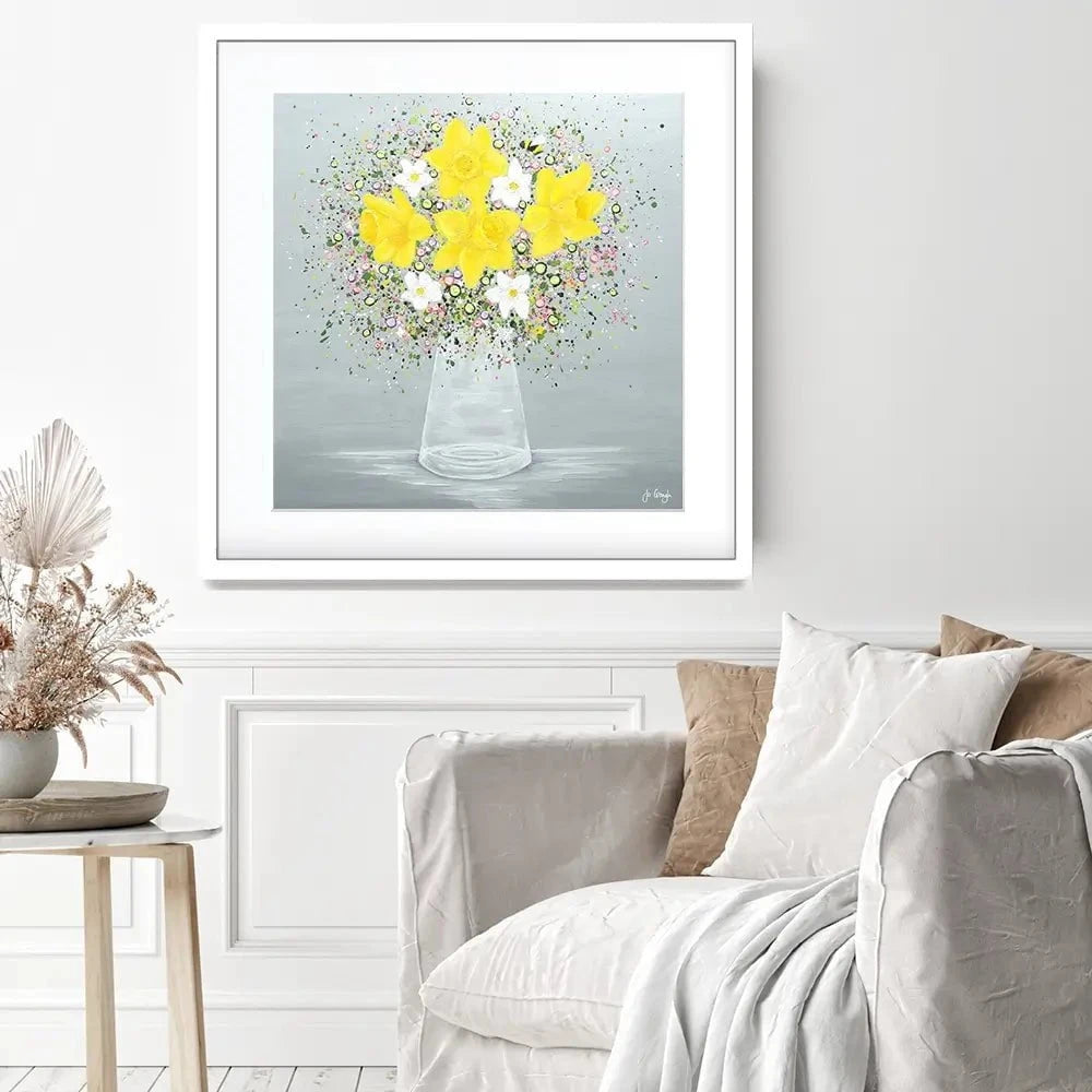 Bee Happy Square Framed Art Print Bee Happy Square Framed Art Print wall art product Jo Gough