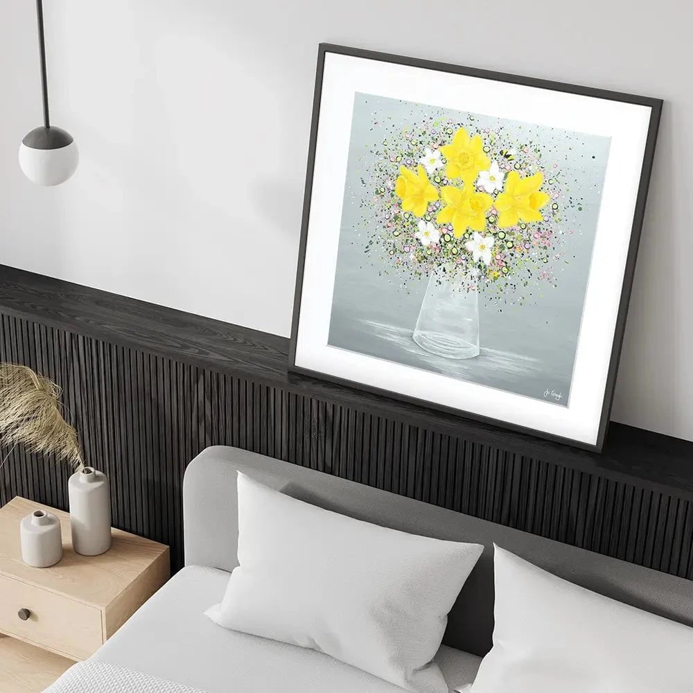 Bee Happy Square Framed Art Print Bee Happy Square Framed Art Print wall art product Jo Gough