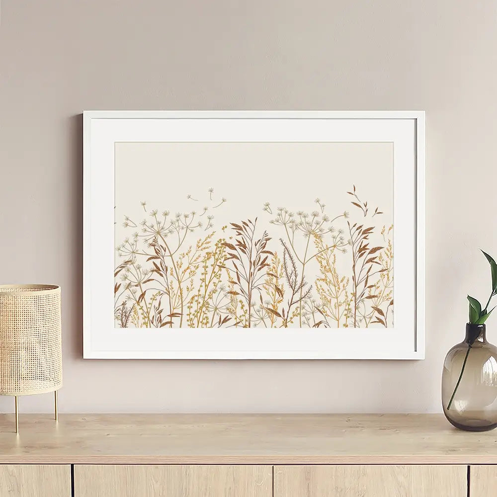 Beige Botanicals Framed Art Print Beige Botanicals Framed Art Print wall art product Art Print Shop