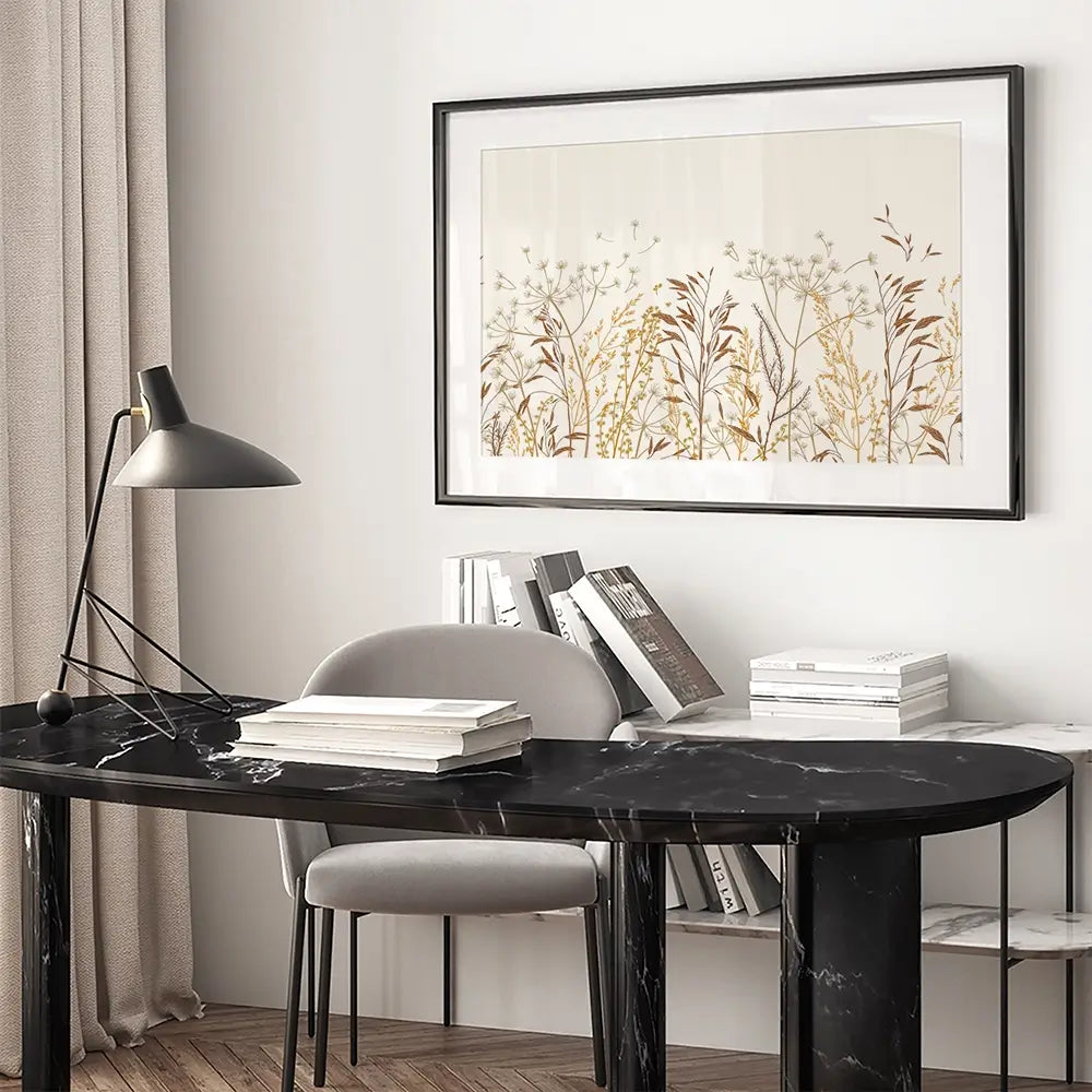 Beige Botanicals Framed Art Print Beige Botanicals Framed Art Print wall art product Art Print Shop