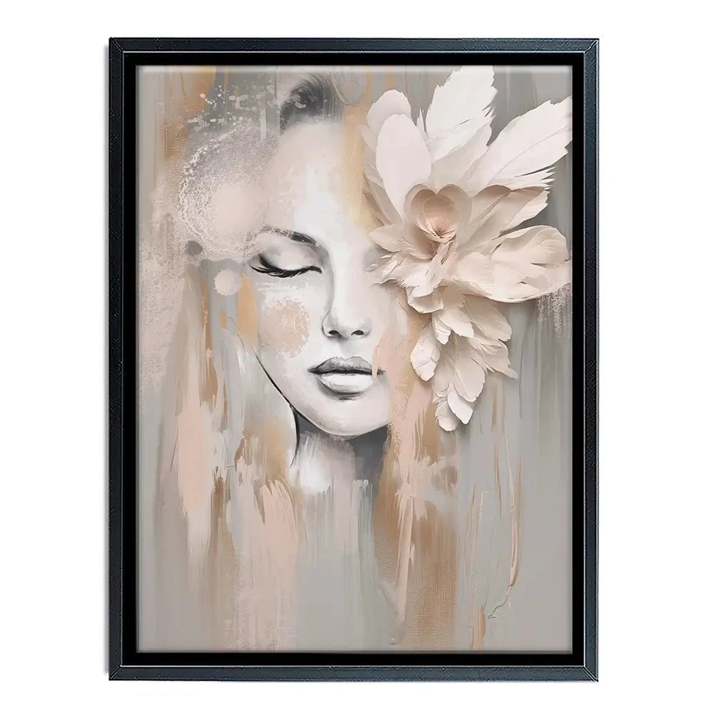 Beige Petals Canvas Print Beige Petals Canvas Print wall art product Isabella Karolewicz