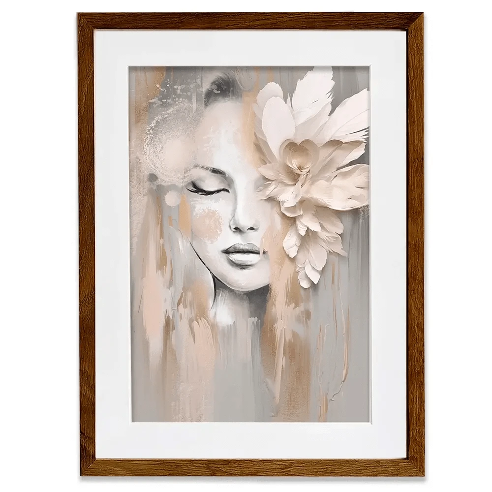 Beige Petals Framed Art Print Beige Petals Framed Art Print wall art product Isabella Karolewicz
