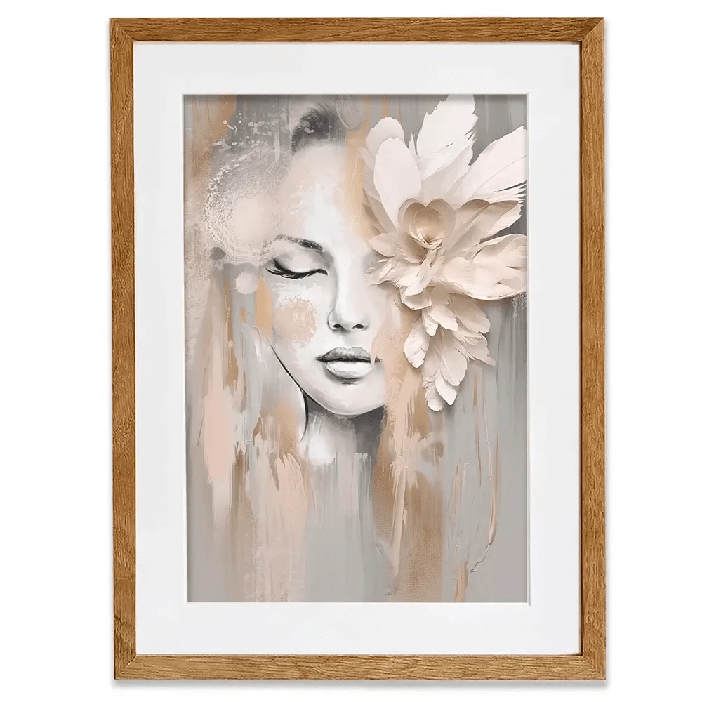 Beige Petals Framed Art Print Beige Petals Framed Art Print wall art product Isabella Karolewicz