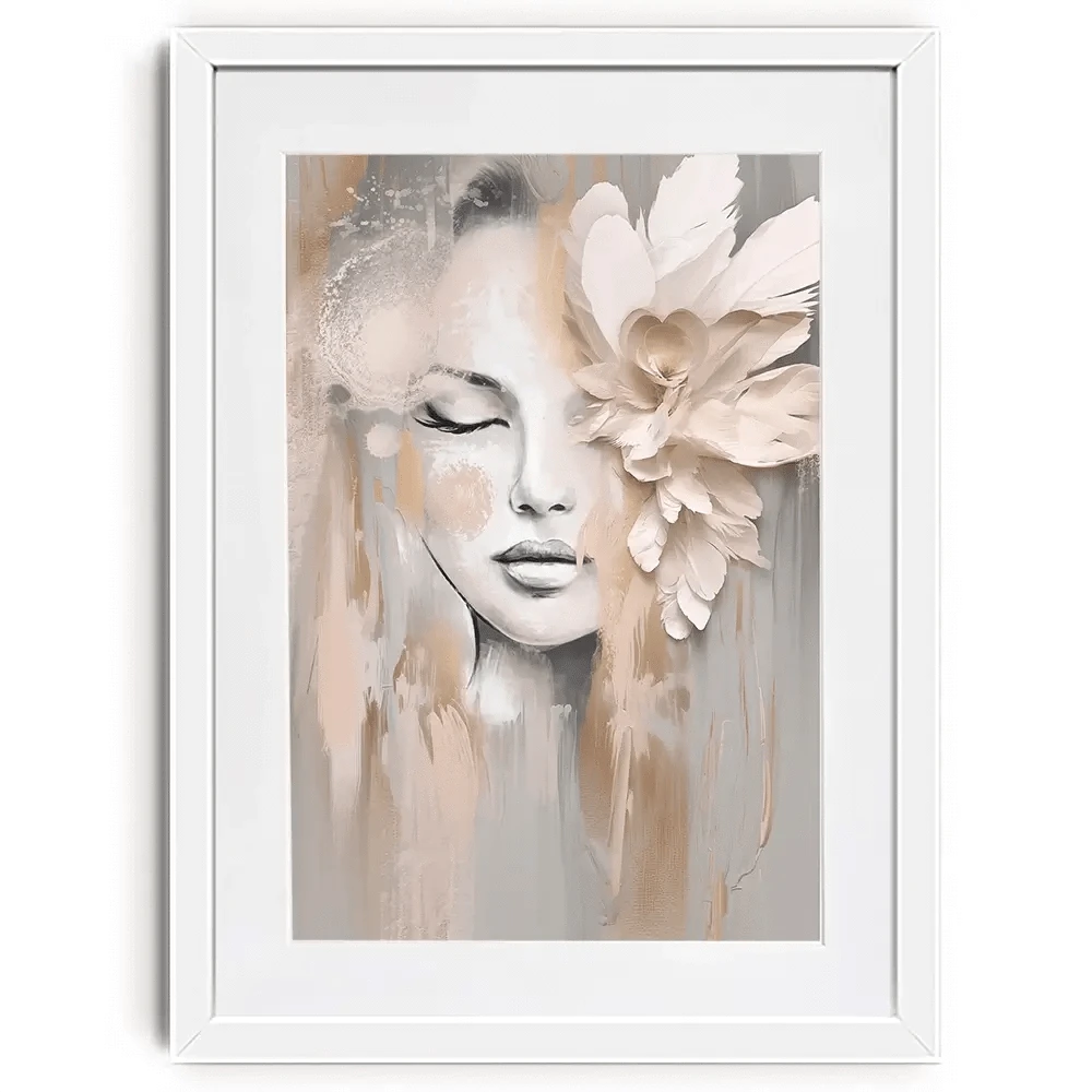 Beige Petals Framed Art Print Beige Petals Framed Art Print wall art product Isabella Karolewicz