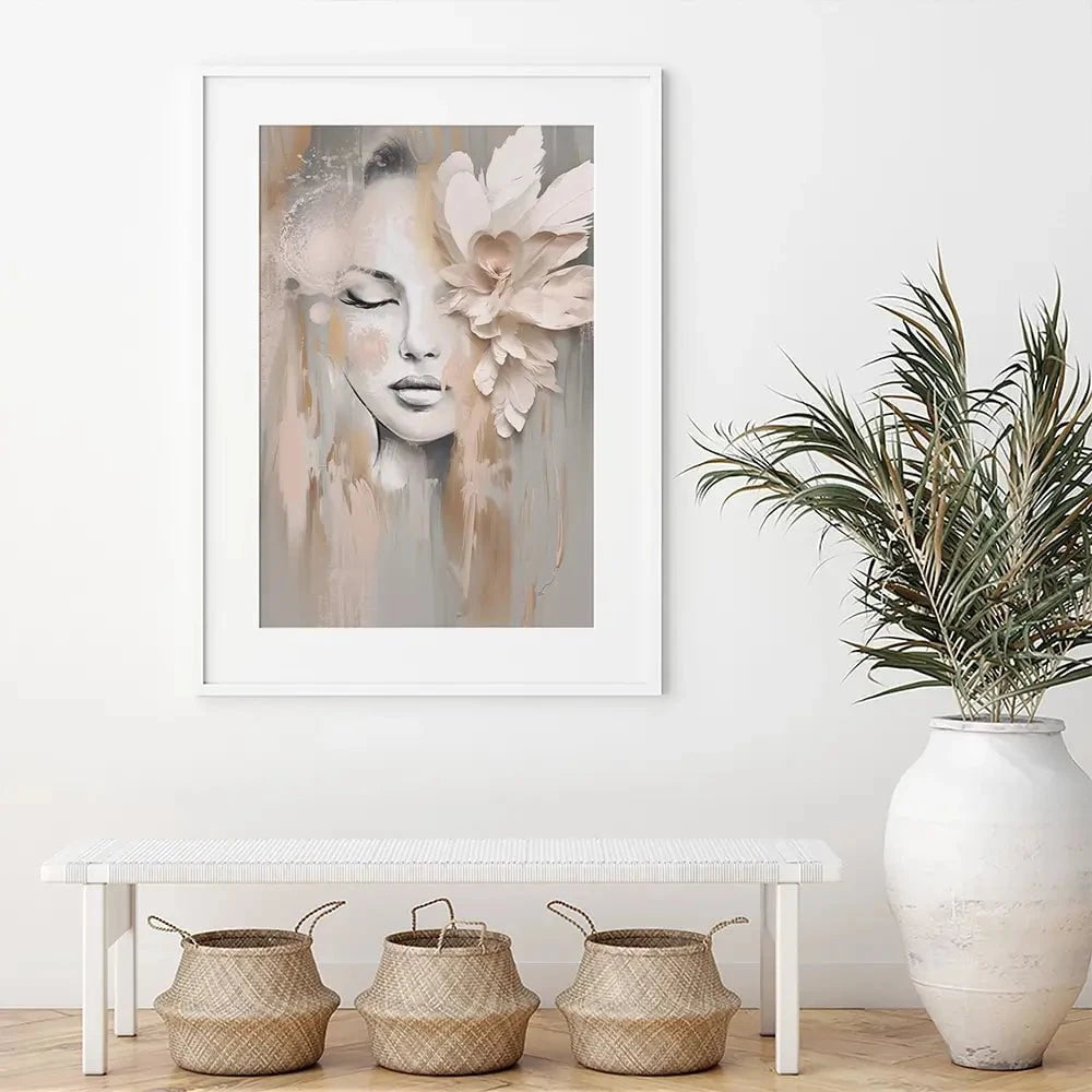 Beige Petals Framed Art Print Beige Petals Framed Art Print wall art product Isabella Karolewicz