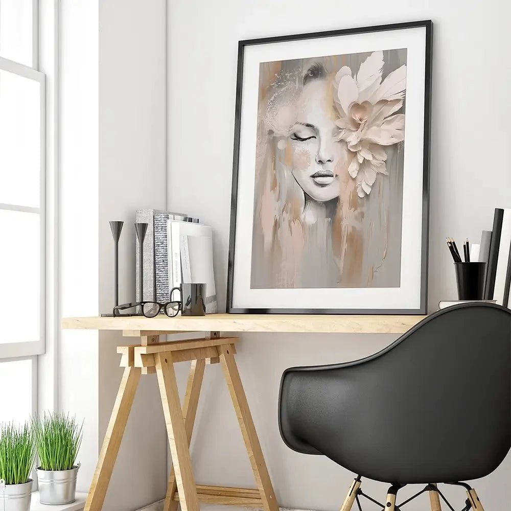 Beige Petals Framed Art Print Beige Petals Framed Art Print wall art product Isabella Karolewicz