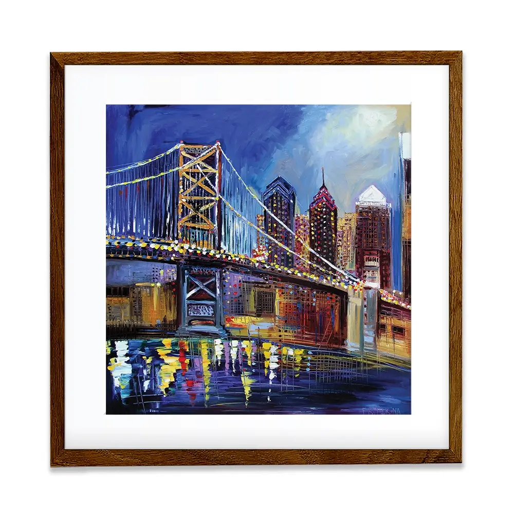 Benjamin Franklin Bridge Framed Art Print Benjamin Franklin Bridge Framed Art Print wall art product Ekaterina Ermilkina