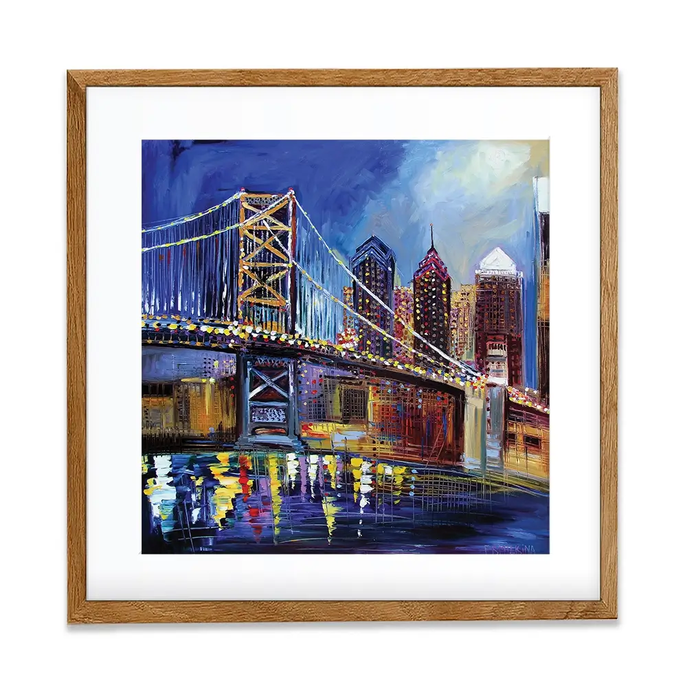 Benjamin Franklin Bridge Framed Art Print Benjamin Franklin Bridge Framed Art Print wall art product Ekaterina Ermilkina