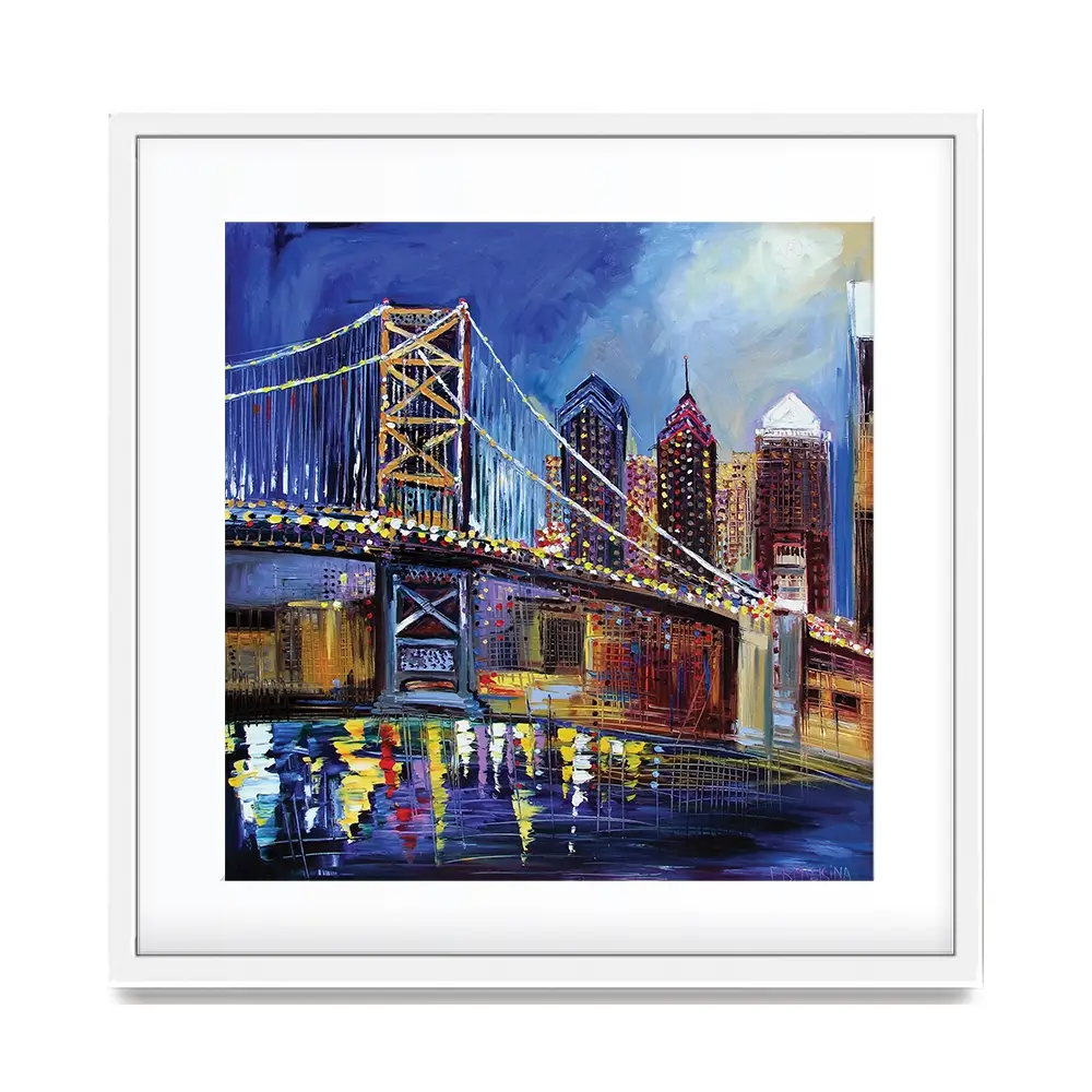 Benjamin Franklin Bridge Framed Art Print Benjamin Franklin Bridge Framed Art Print wall art product Ekaterina Ermilkina
