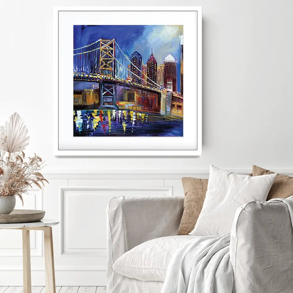 Benjamin Franklin Bridge Framed Art Print Benjamin Franklin Bridge Framed Art Print wall art product Ekaterina Ermilkina
