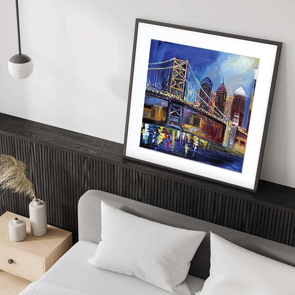 Benjamin Franklin Bridge Framed Art Print Benjamin Franklin Bridge Framed Art Print wall art product Ekaterina Ermilkina