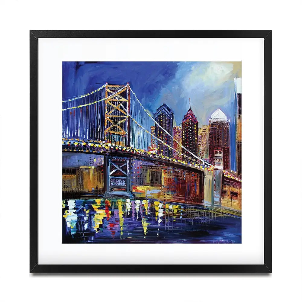 Benjamin Franklin Bridge Framed Art Print Benjamin Franklin Bridge Framed Art Print wall art product Ekaterina Ermilkina