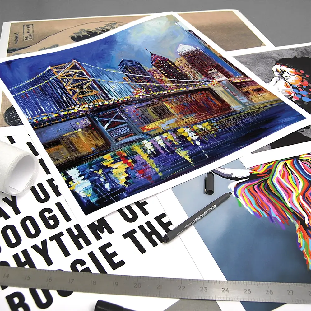 Benjamin Franklin Bridge Square Art Print Benjamin Franklin Bridge Square Art Print wall art product Ekaterina Ermilkina