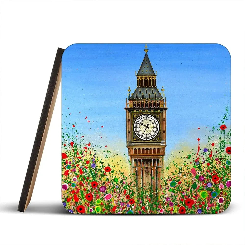 Big Ben Coaster Set Rainbow Soul Tree Coaster Set | Rainbow Soul Tree Art Coasters wall art product Jo Gough