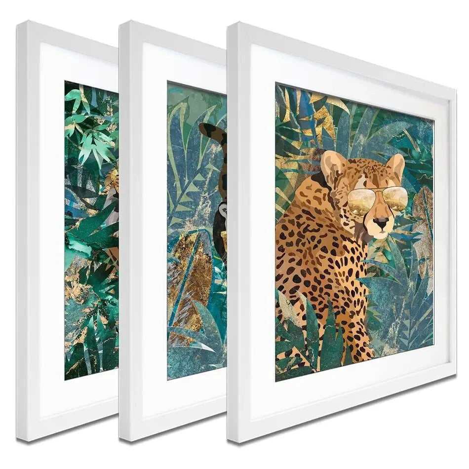 Big Cats Framed Art Print Trio Big Cats Framed Art Print Trio wall art product Sarah Manovski