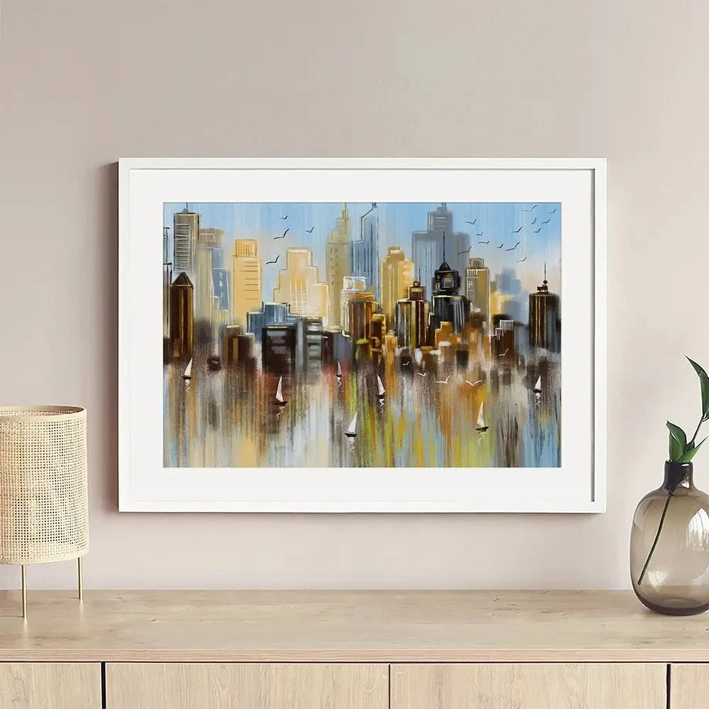 Big City Reflections Framed Art Print Big City Reflections Framed Art Print wall art product Tim Kats / Shutterstock
