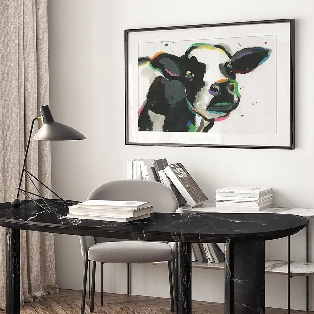 Big Moo-d Framed Art Print Big Moo-d Framed Art Print wall art product June Erica Vess