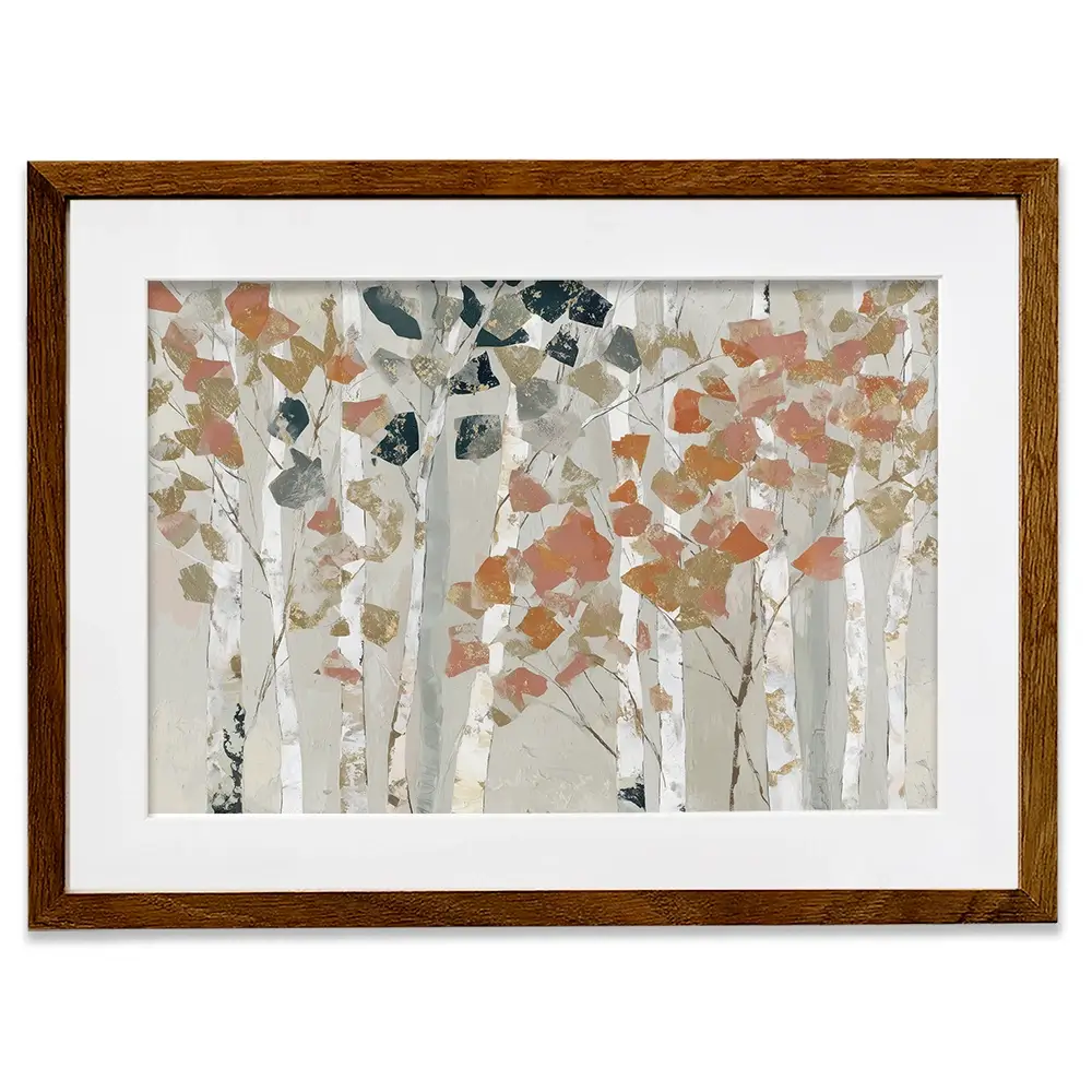 Birch Forest In Autumn Framed Art Print Birch Forest In Autumn Framed Art Print wall art product Chromatic Storm Studio
