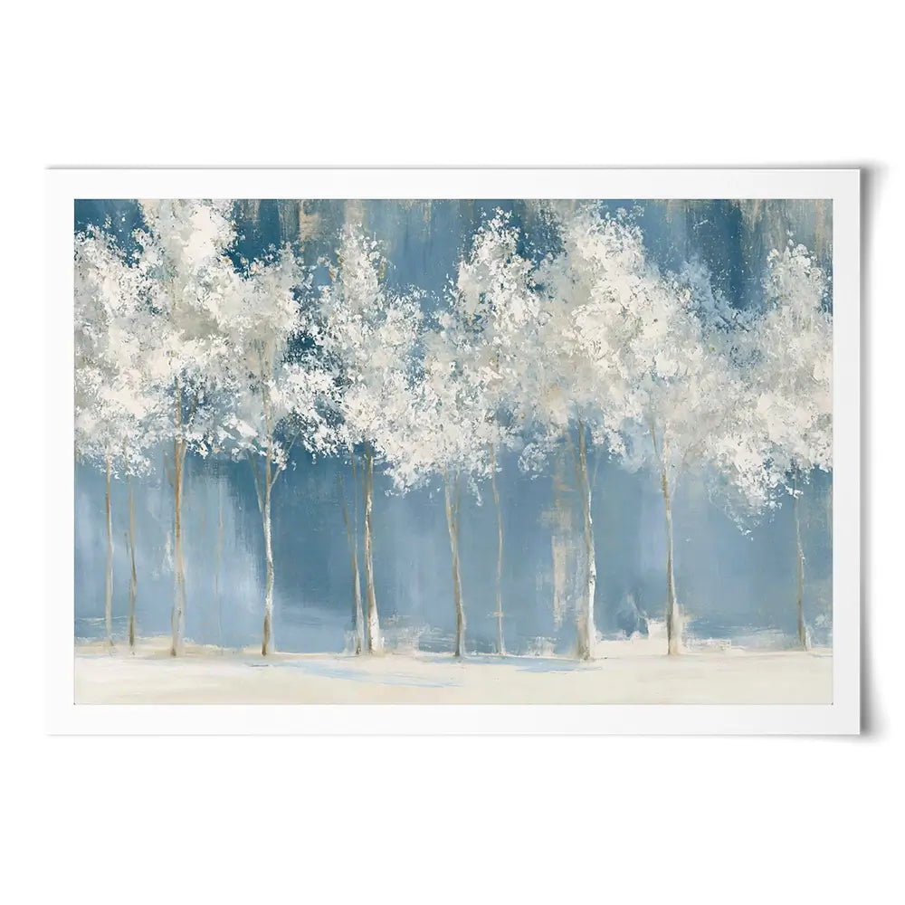 Birch Grove In Frost Art Print Birch Grove In Frost Art Print wall art product Chromatic Storm Studio