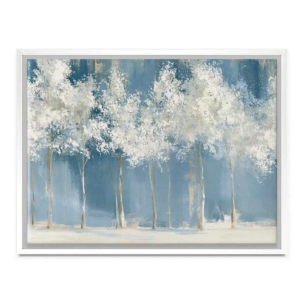 Birch Grove In Frost Canvas Print Birch Grove In Frost Canvas Print wall art product Chromatic Storm Studio