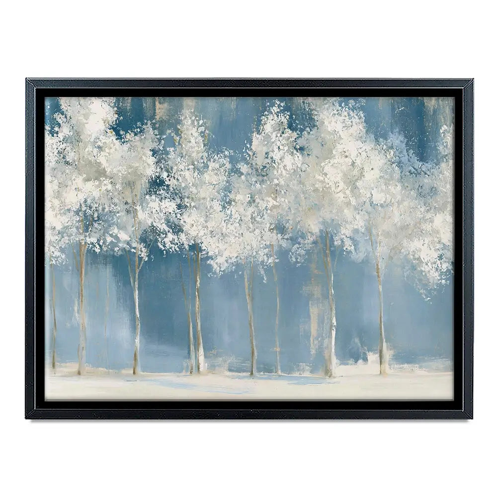 Birch Grove In Frost Canvas Print Birch Grove In Frost Canvas Print wall art product Chromatic Storm Studio