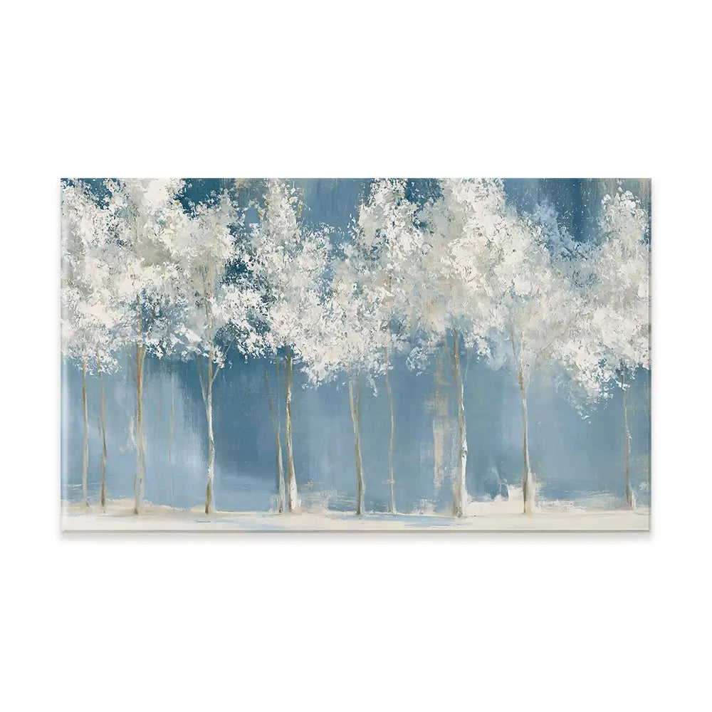 Birch Grove In Frost Canvas Print Birch Grove In Frost Canvas Print wall art product Chromatic Storm Studio