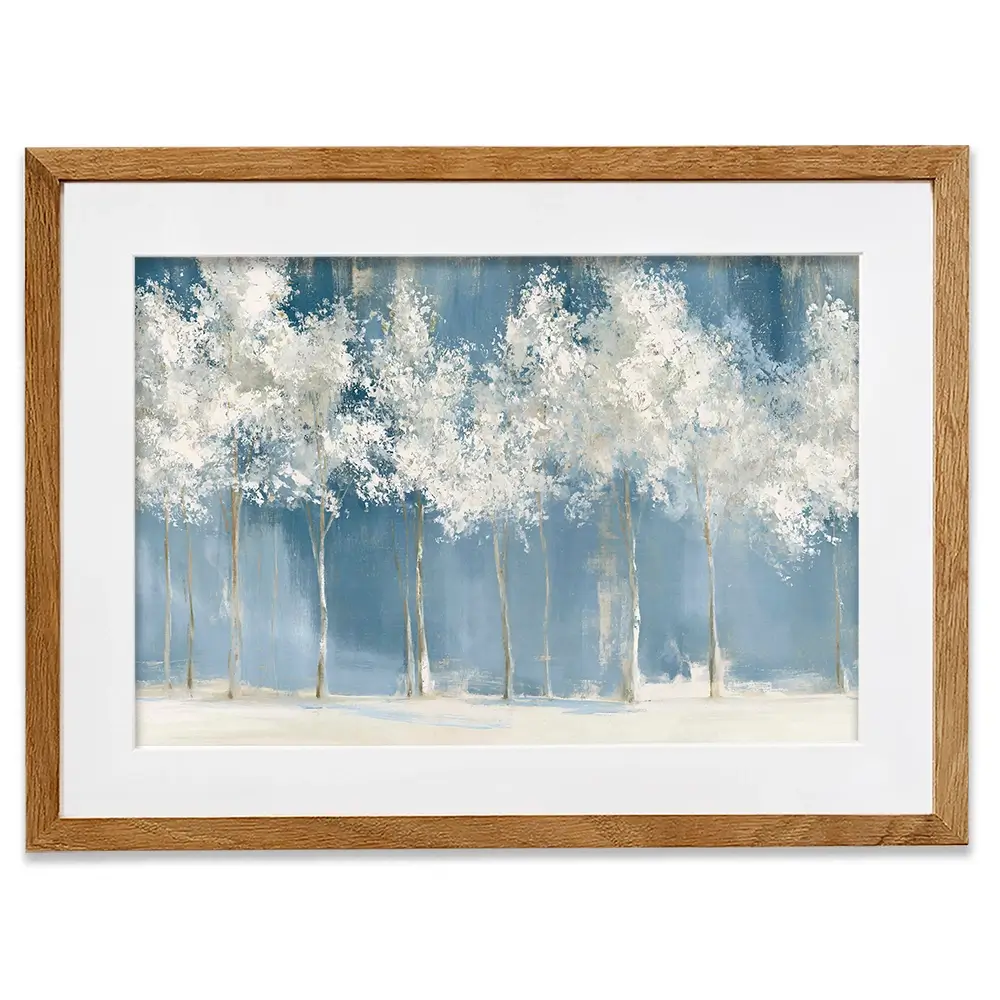 Birch Grove In Frost Framed Art Print Birch Grove In Frost Framed Art Print wall art product Chromatic Storm Studio