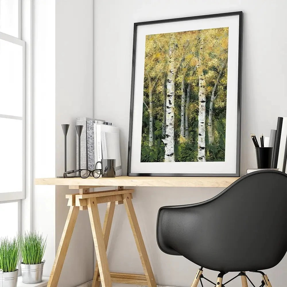 Birch Treeline Framed Art Print Birch Treeline Framed Art Print wall art product Jade Reynolds