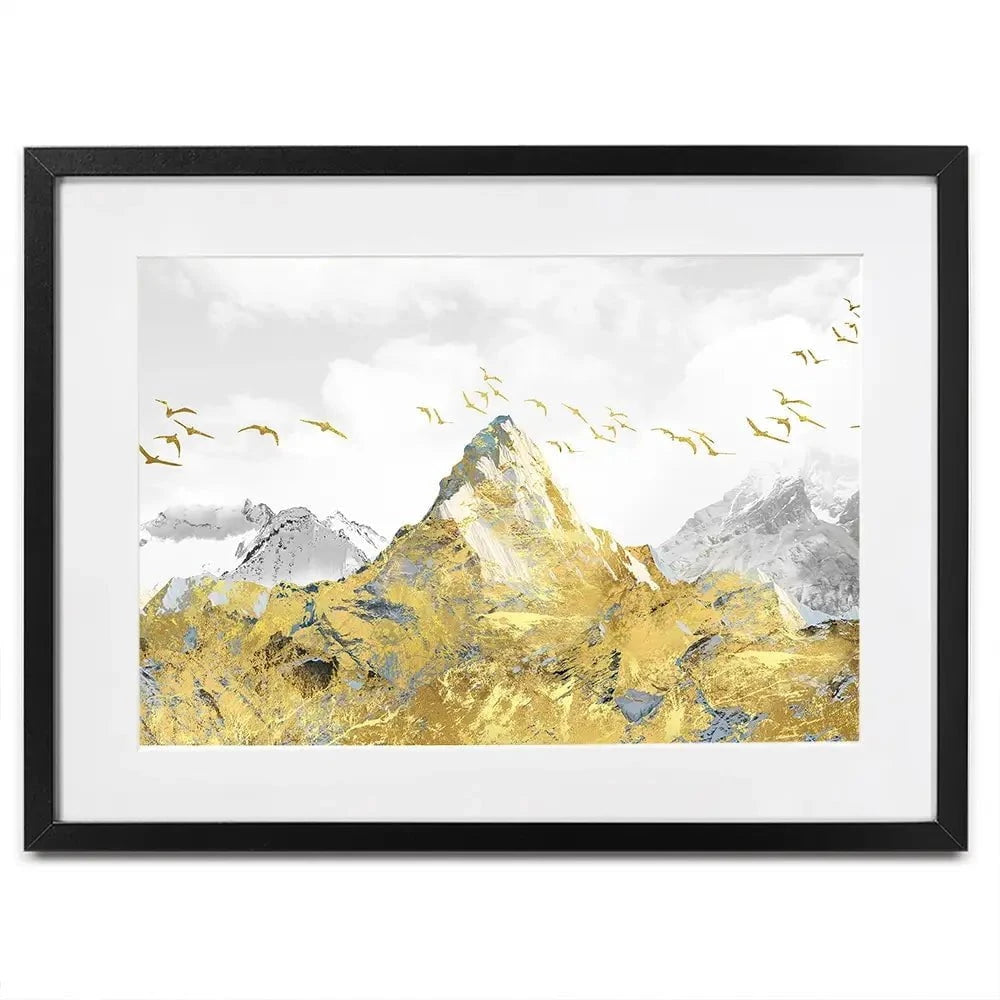 Birds And Peaks Framed Art Print Birds And Peaks Framed Art Print wall art product jesseyy / Shutterstock